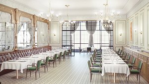 3D classic restaurant scene model