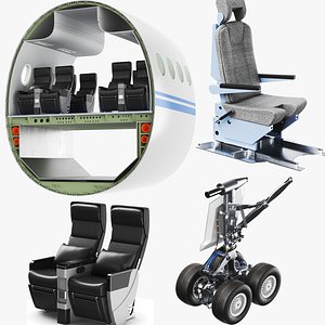 3D Detailed Aircraft Parts Collection model