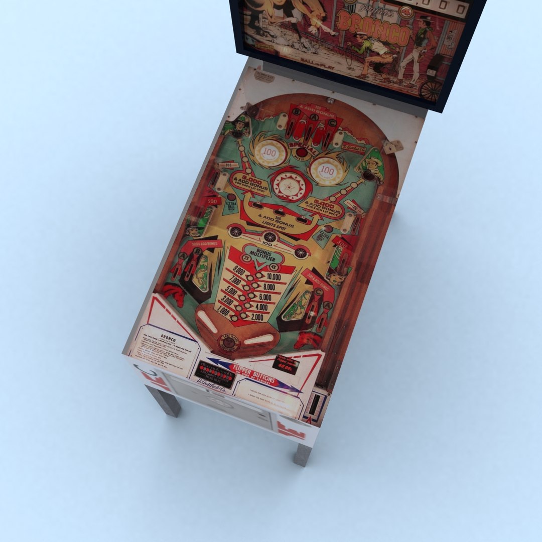 3ds Max Gottlieb Bronco Pinball