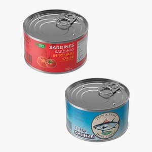 3D Canned Fish Collection model