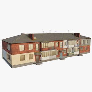 Two-Story Apartment  Building 3D model