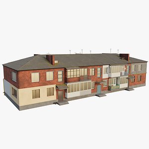 Two-Story Apartment  Building Brick