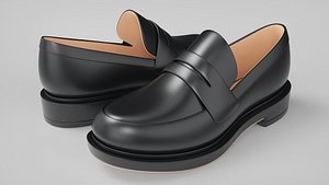 3D model Beautiful Classic Anime School Girl Loafer Shoes