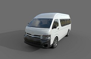 Low Poly Car Toyota HiAce Super Long Wheel Base 2012