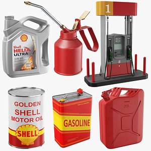 3D Fuel And Oil Containers Collection
