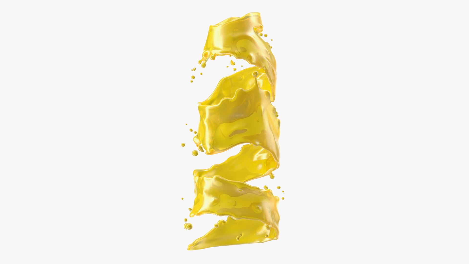 Orange Twisted Splash Orange Juice 3D model preview