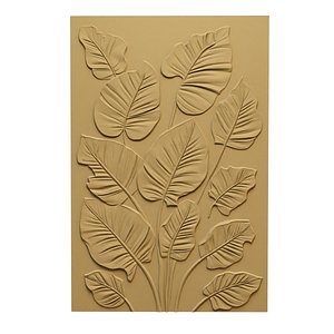 Modern Botanical Flow wall decor Relief STL Mural CNC 454 3D model