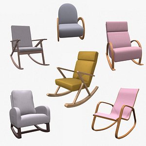 3D model Rocking Chair Collection 02