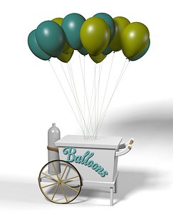 c4d push cart balloons