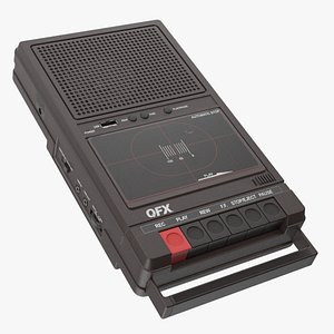 3D QFX RETRO 39 Shoebox Tape Recorder Brown