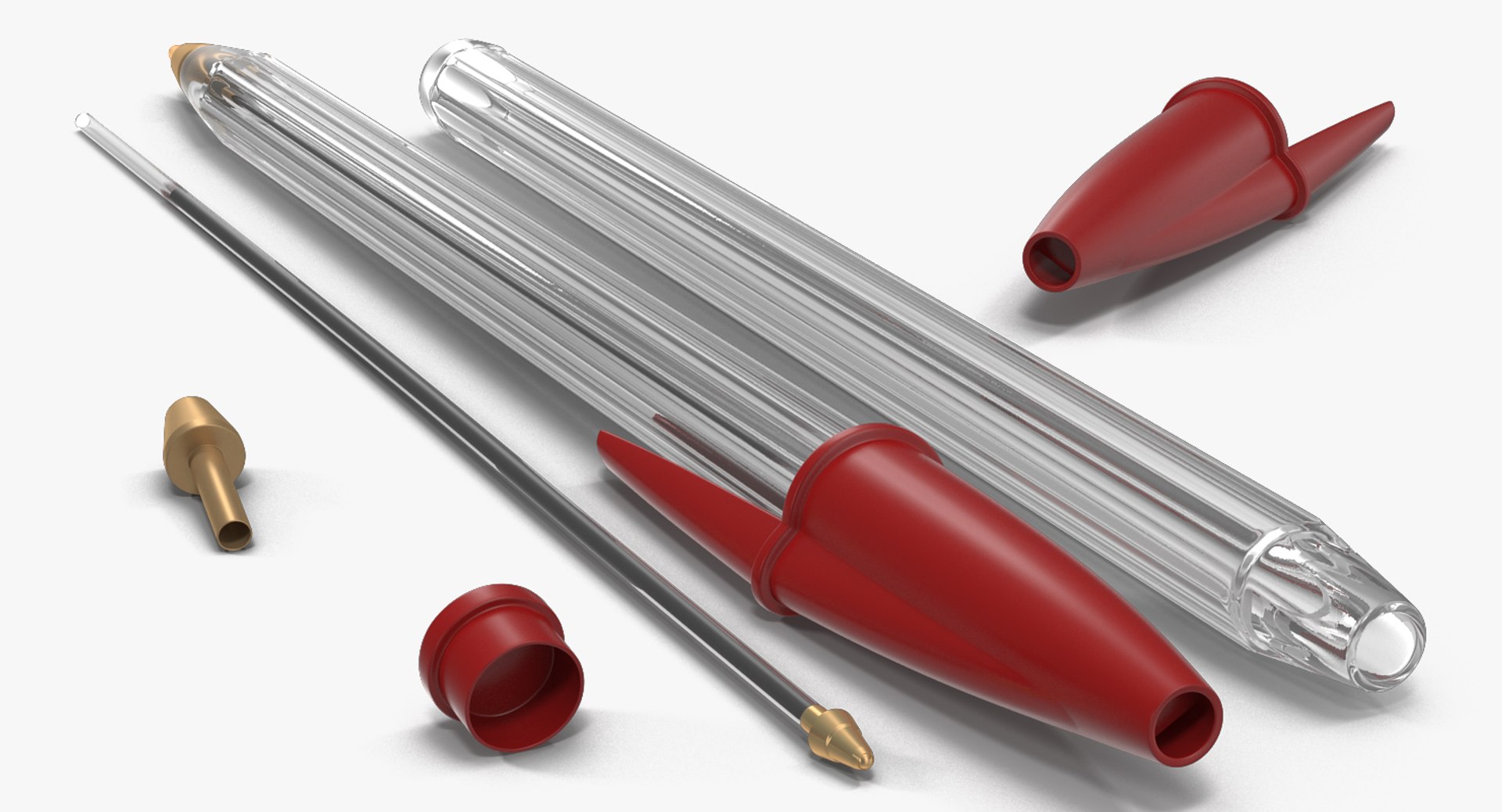 Transparent Pen Red Ink 3D Model - TurboSquid 1209411
