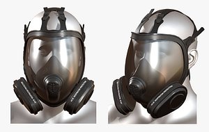 Gas mask helmet protection isolated