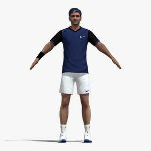 3D A-Pose Rigged Roger Federer