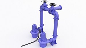 3D model pump sewage station