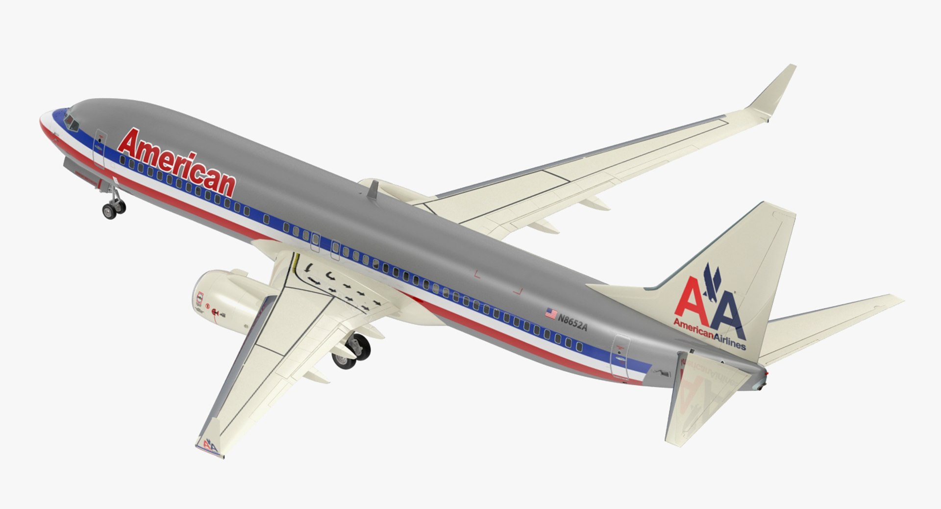 Boeing 737-800 American Airlines 3D Model preview
