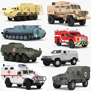 3D Ambulance vehicle collection 3D model