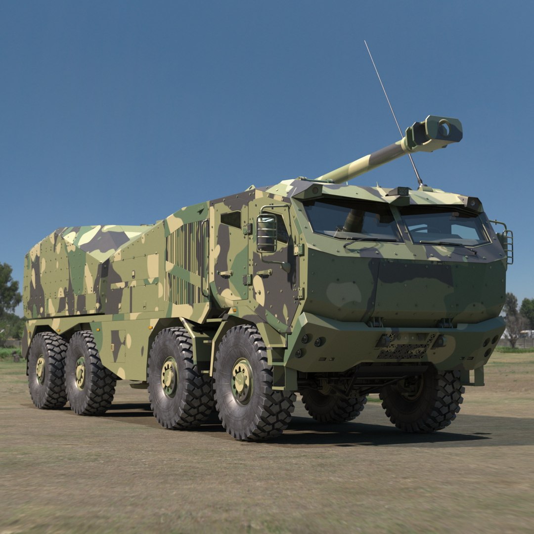 Armored Self Propelled Artillery Unit 155mm 3D model preview