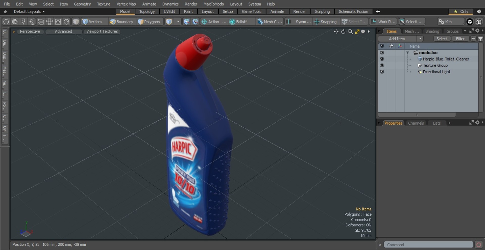 Harpic Blue Toilet Cleaner 3D Model - TurboSquid 2054414