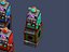 Modelo 3D de una colorida colección de máquinas tragamonedas de casino