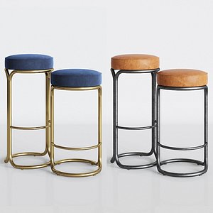 cora velvet leather bar counter 3D model