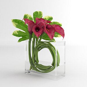 calla lily glass 3d model