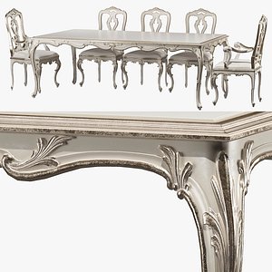 roberto giovannini dining table and chair ART 1341KPP and ART 193 3D model