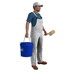 rigged paint worker 1 3d max