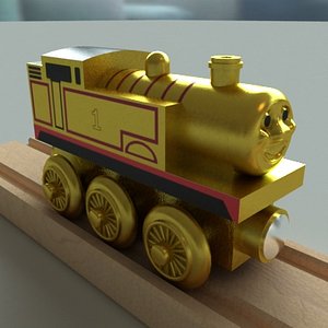 gold wooden thomas train