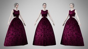 Dress 32 Velvet Plum Dream 3D model