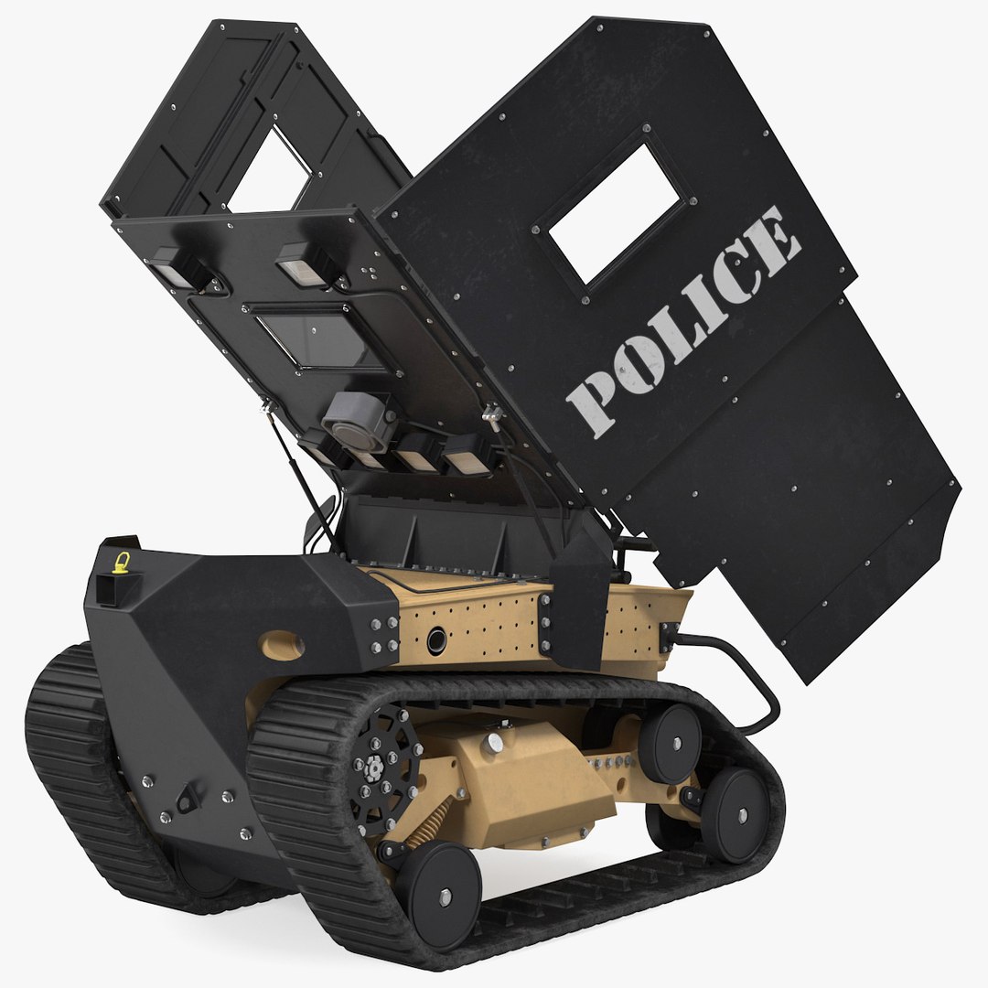 RBS1 SWAT BOT Robotic Ballistic Shield Rigged 3D model preview