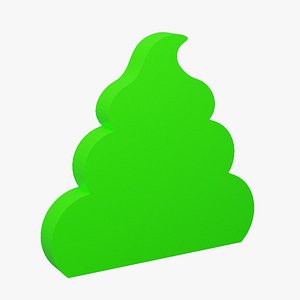 3D Green Poop Icon model