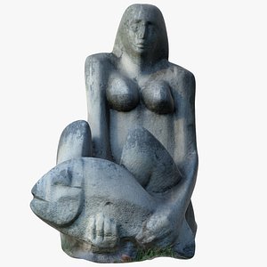 3D model woman fish statue
