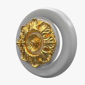 3D Plaster Ventilation Duct with Ornate Ceiling Rosette 3D Model10