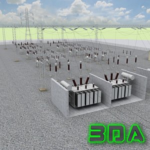 3ds max substation electrical station