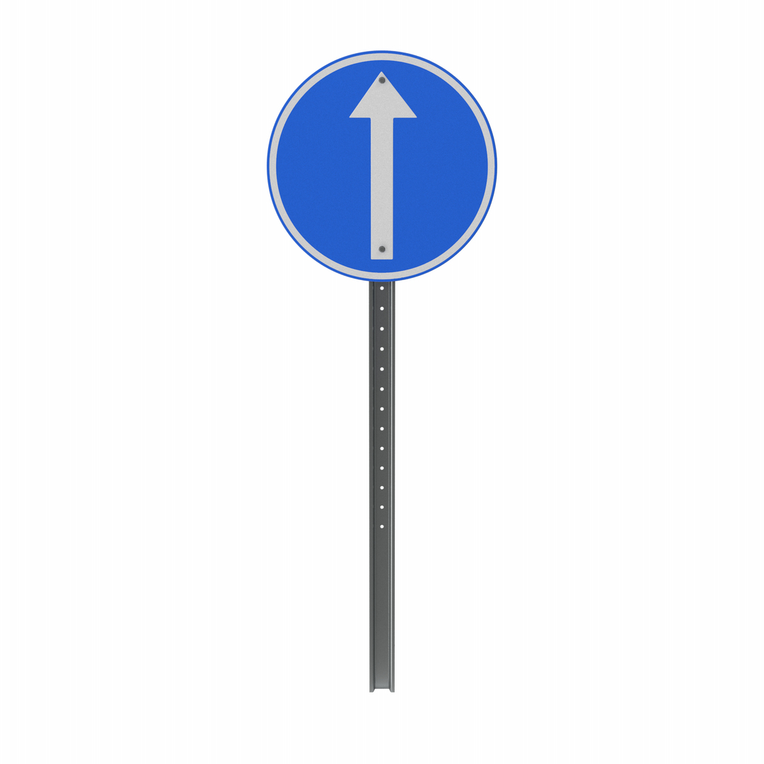 3D Go Ahead Road Sign model - TurboSquid 2039740
