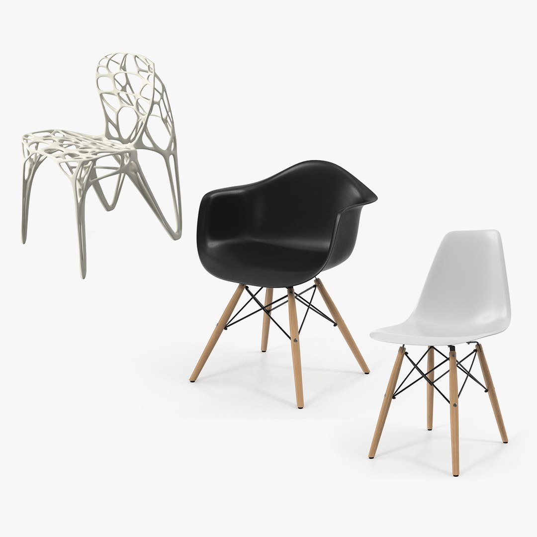 Modern Chairs Collection 3D model preview