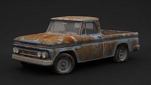 rusty pickup old 3D model