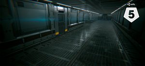 3D sci fi space corridor
