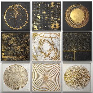 paintings gold walls 3D model