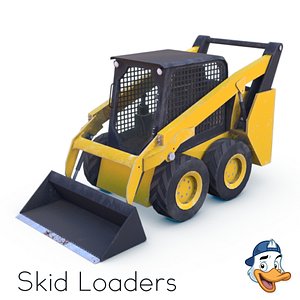 3D model skid loaders