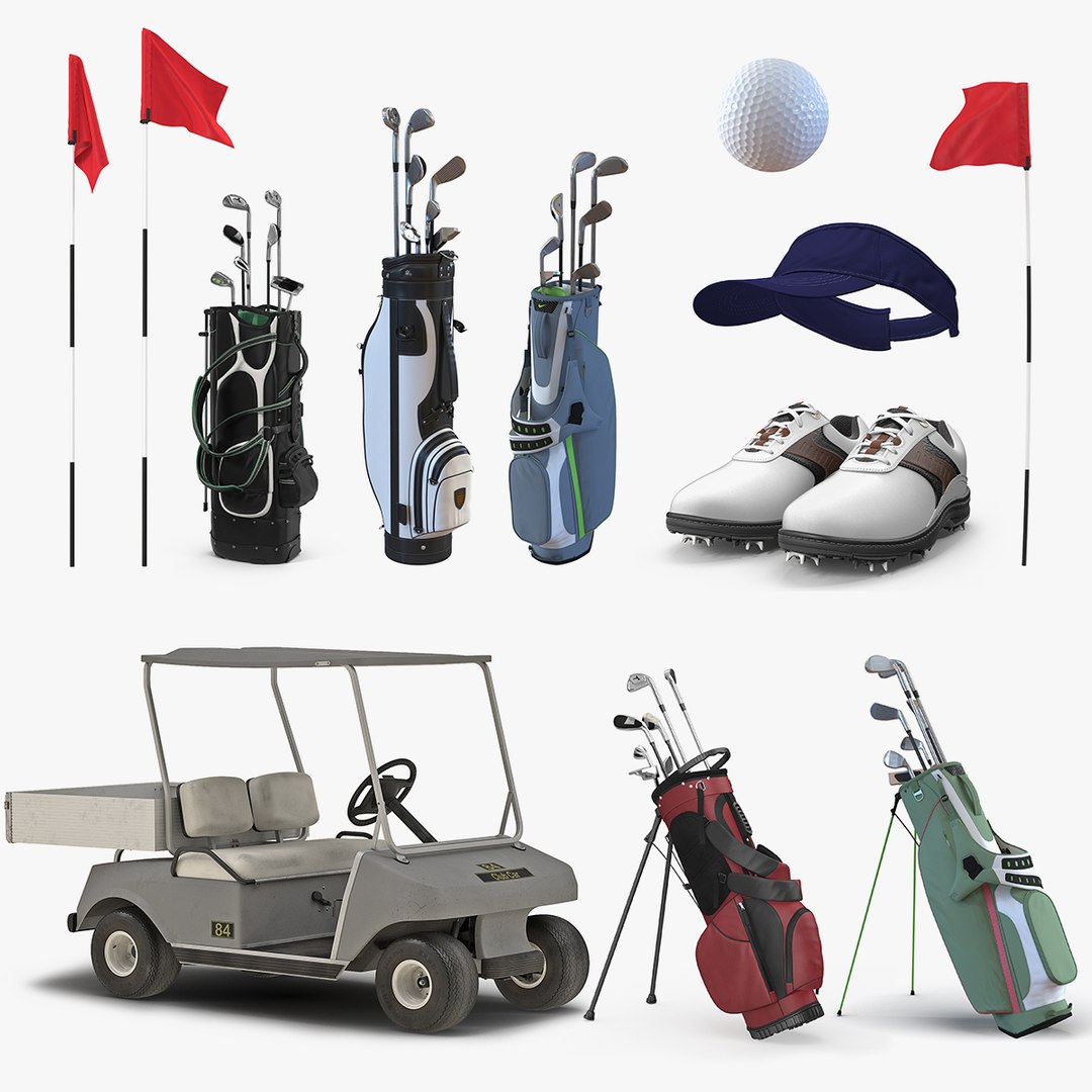 Golf Equipment Collection 3 3D model preview