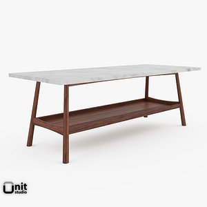 3d handcrafted mid-century rectangular coffee table