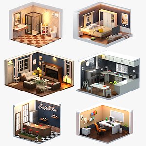 Modern Isometric Interior Pack 3D model