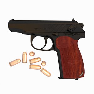 3d model makarov pistol
