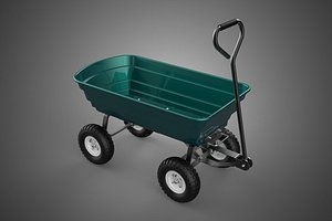 PLASTIC BED GARDEN UTILITY CART WAGON TROLLEY TRAILER DOLLY DUMP