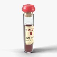 Blood Vial with Cork and Wax Seal - Vampire Horror Prop