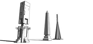3D lost civilizations 3 column model
