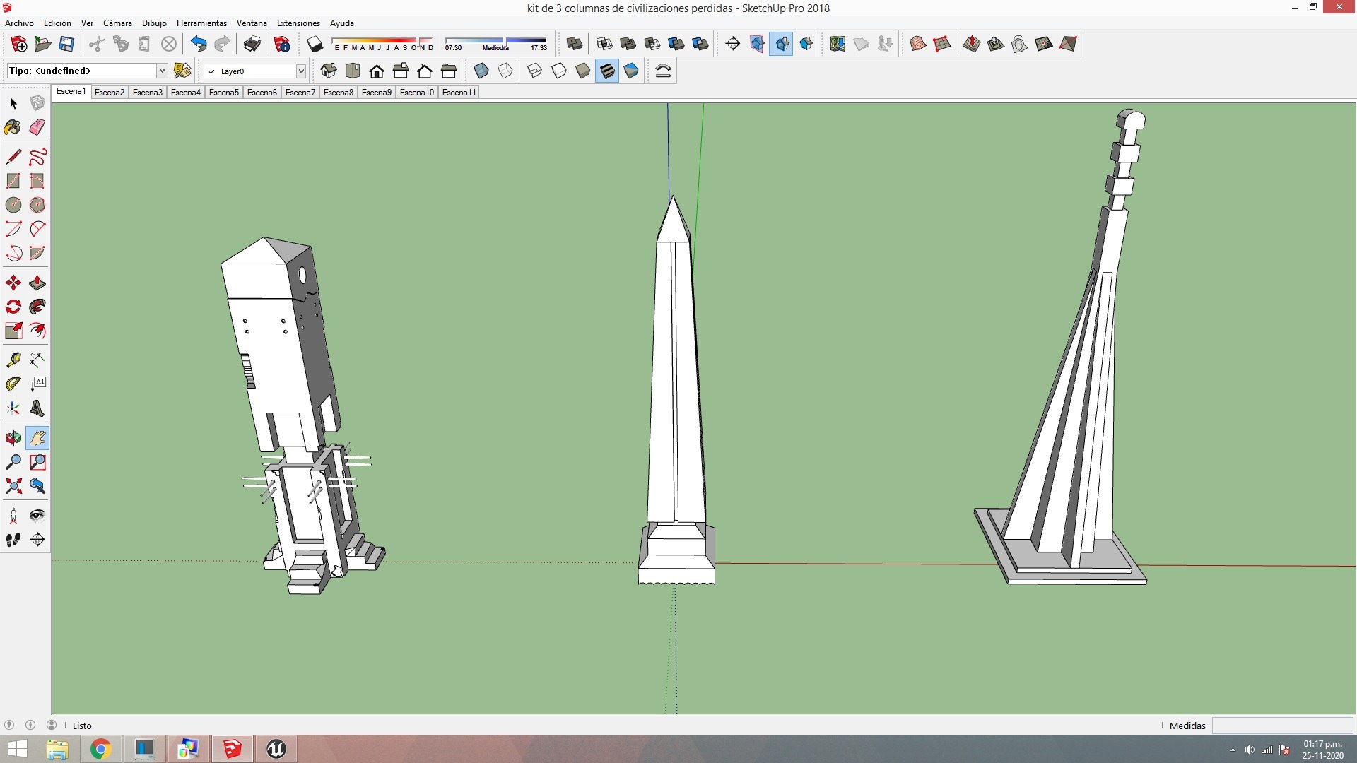 3D Lost Civilizations 3 Column Model - TurboSquid 1655199