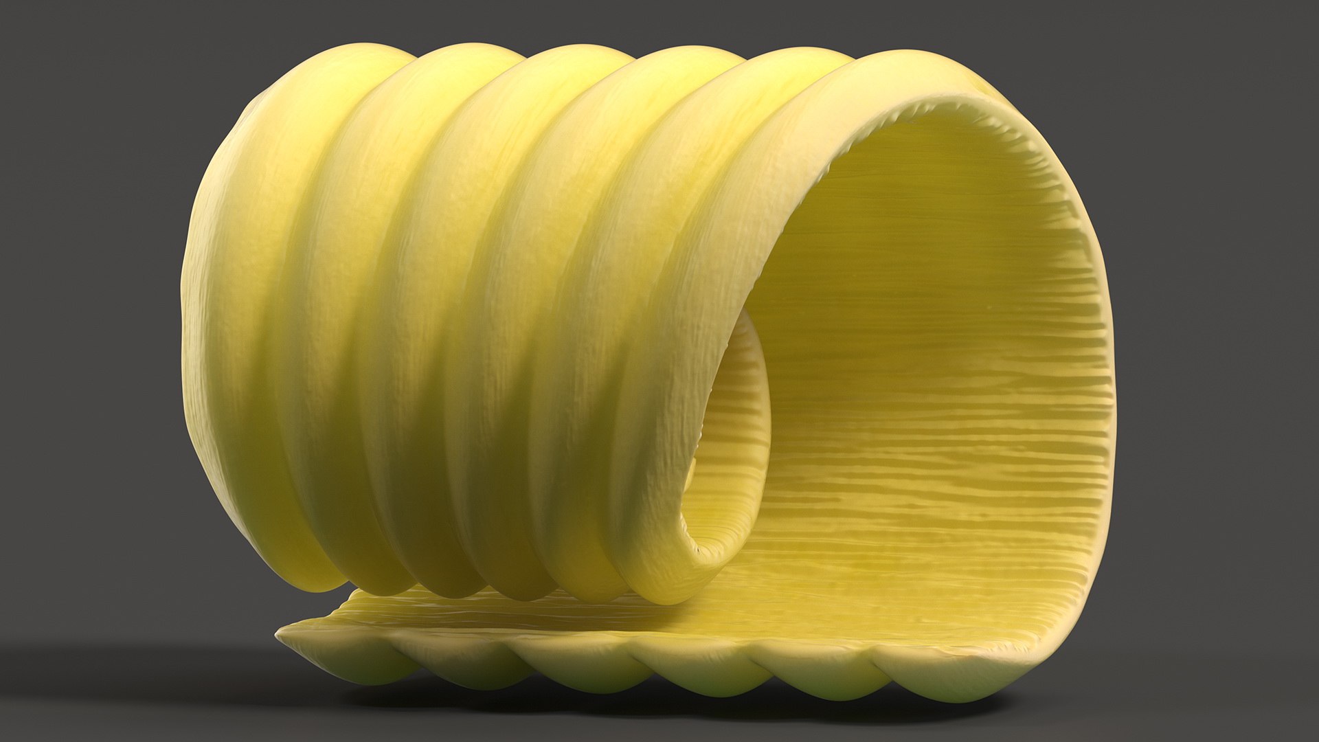 3D Butter Curl model https://p.turbosquid.com/ts-thumb/l0/Lypa16/F5/buttercurl3dmodel009/jpg/1669749542/1920x1080/fit_q87/5b72f0e6f686b25d9ae851827a1f0f8310d9a39e/buttercurl3dmodel009.jpg