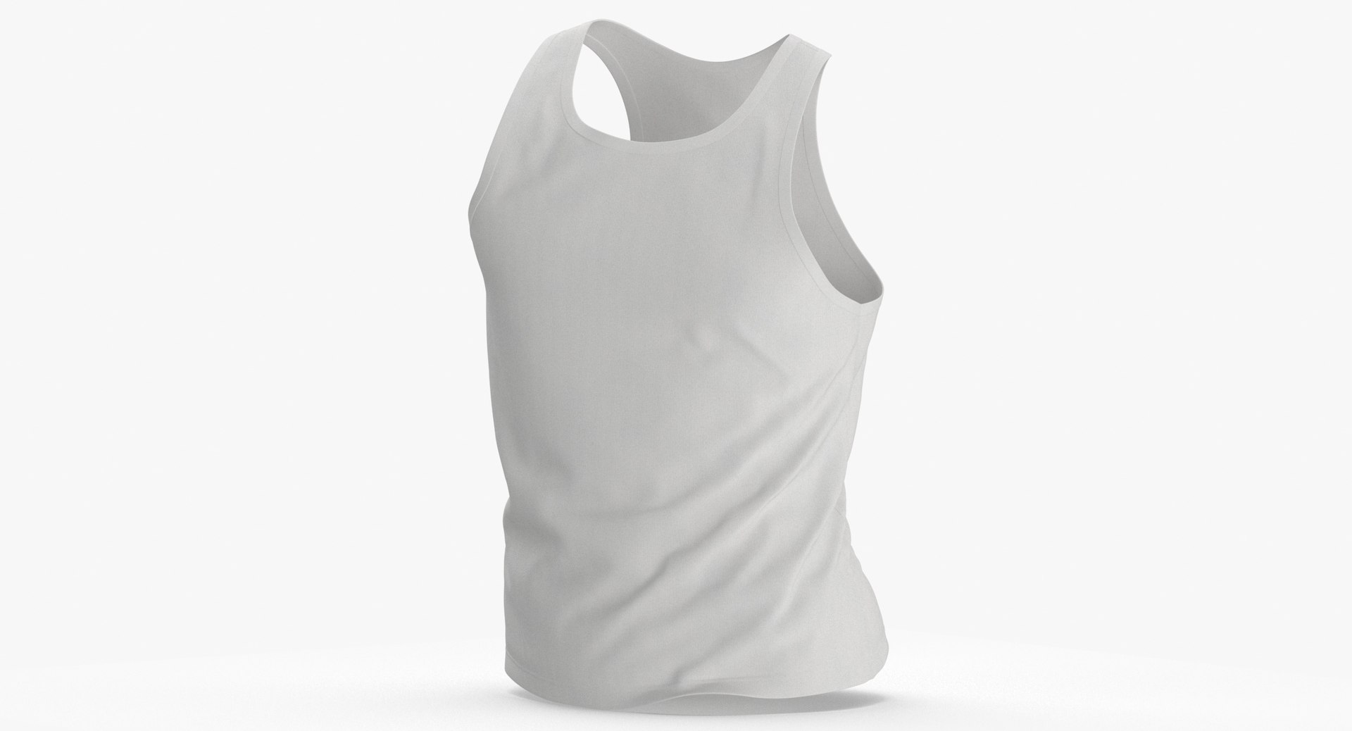 Sleeveless Worn Male Type 02 Pose 01 Blank White And Branded Heather 3D ...